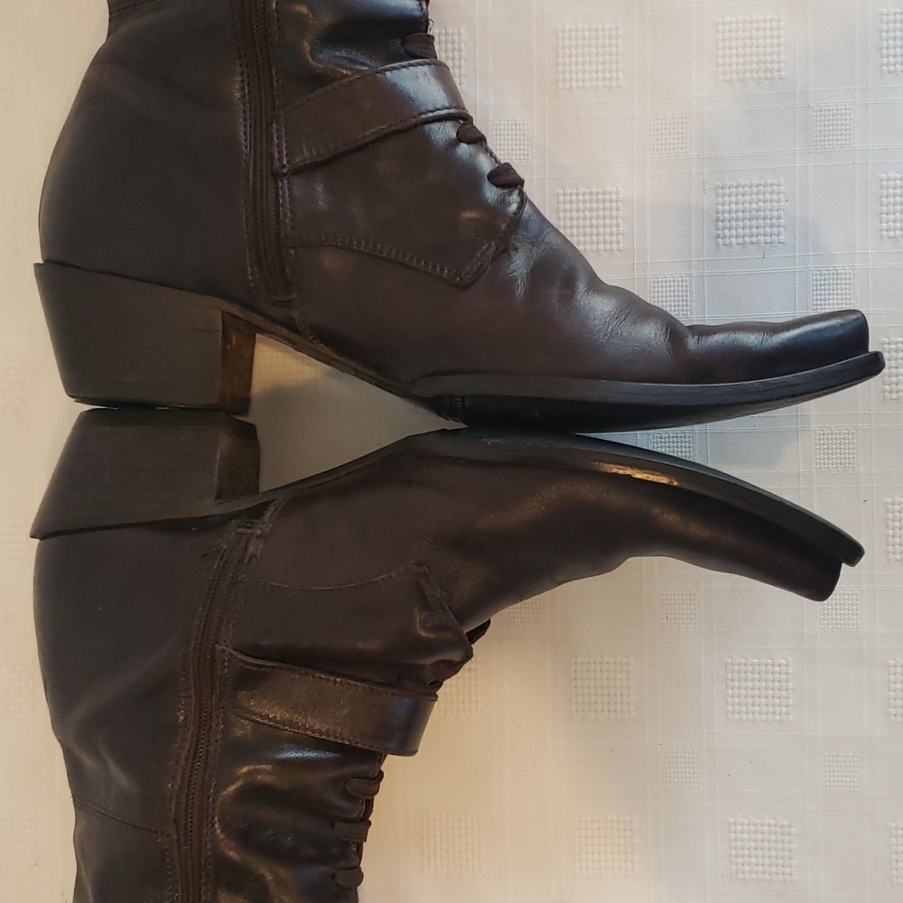 San Marina Paris Lace Up Boots, Brown Leather, Size 6.5 - Picture 9 of 13